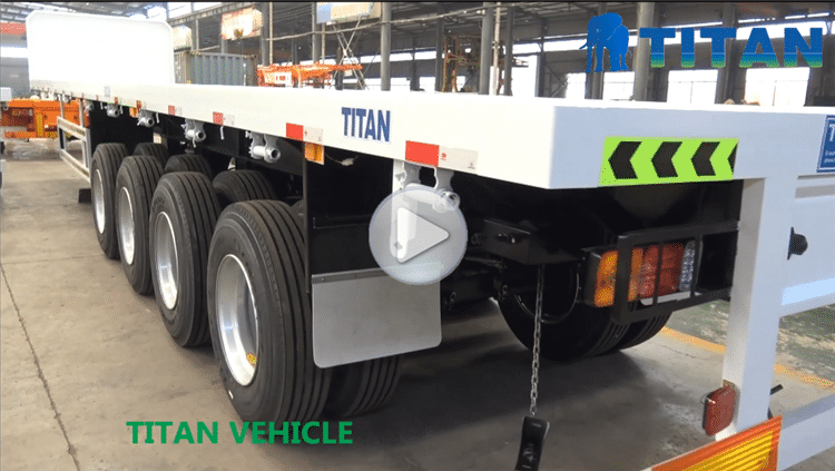 4 Axle flatbed trasiler with front wall 
