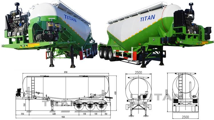 Cement Bulker Truck Trailer Price for Sale Transport Cement