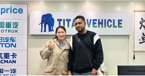 Nigeria Customer Visit TITAN Bought Fence Cargo Trailer