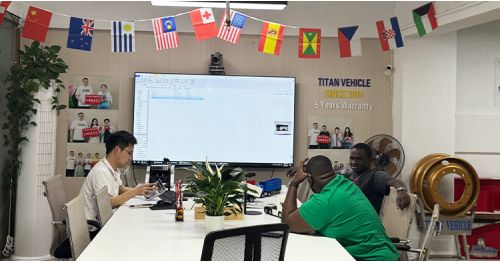 Uganda Customer Visit TITAN to Buy 45000 Liters Fuel Tanker Trailer