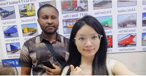 Zambian Customers Came to Titan to Buy 4 Axle Flatbed Semi Trailer