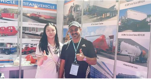 Angola Customers Come to Titan to Buy Container Side Loader Trailer