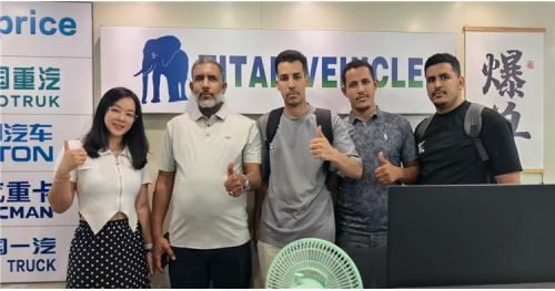 Oman Customers Came to TITAN to Buy 4 Axle 100 Ton Removable Gooseneck Trailer
