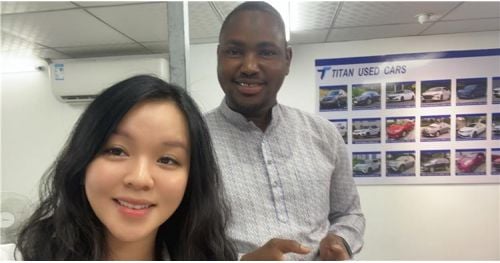 Ghana Customer Visited TITAN Purchased 4 Axle Flatbed Trailer