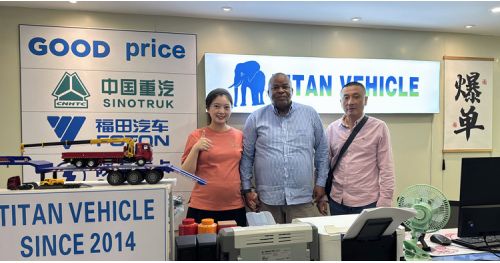 Mozambican Customer Visit TITAN to Buy 4 Axle Flatbed Trailer