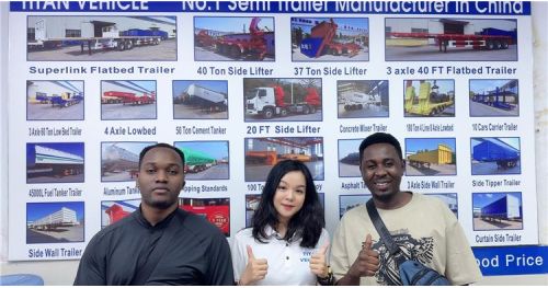 Angola Customer Visited TITAN to Buy 4 Axle Dump Trailer