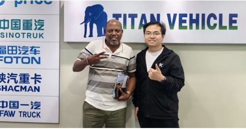 Zambia Customer Visit TITAN to Buy 2 Axle 25CBM Cement Tanker Trailer