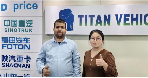 UAE Customer Visited TITAN to Buy 4 Axle Flatbed Trailer