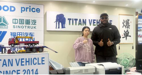 Jamaican Customer Come to Titan to Buy 40Ft Flatbed Semi Trailer