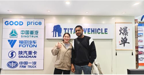 Congolese Customer Come to Titan to Buy Semi Truck Flatbed Trailer