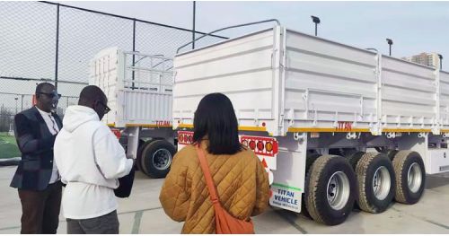 Zimbabwe Customers Visited TITAN to Buy Grain Trailer