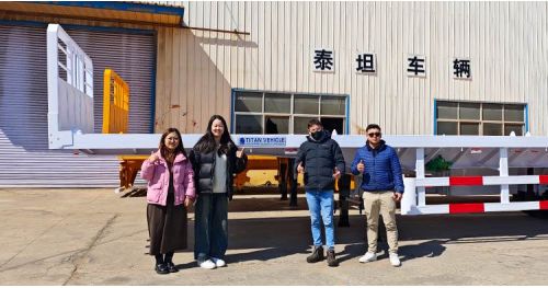 Customer from Zambia Visited and Purchased a 4 Axle Semi Flatbed Trailer