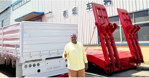 Guyana Customers Visited and Purchased Our Lowbed Trailer