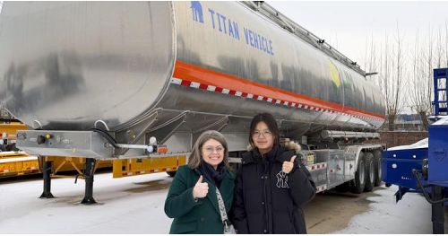 Chilean Customer Visit TITAN to Buy Aluminum Fuel Tanker Trailer