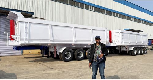 Jamaican Customer Visited and Purchased 4 Axle Dump Semi Trailer