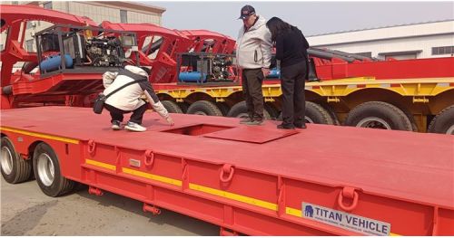 Guam Customers Came to Titan to Buy 4 Axle Folding Gooseneck Trailer