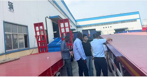 Zambian Customer Visited and Purchased Tri Axle Flat Deck Trailer
