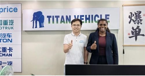 Angola Customer Visited TITAN and Purchased 60 Ton Dump Trailer