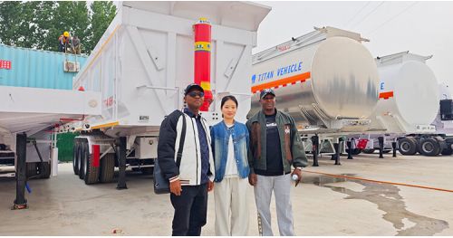 Zambian Customer Visited and Purchased 3 Axle Low Bed Trailer