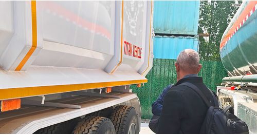 Jamaican Customer Visited and Purchased Our 3 Axle Semi Dump Trailer