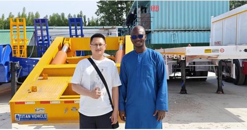 Nigerian Customers Visit TITAN to Buy Front Loader Low Bed Trailer