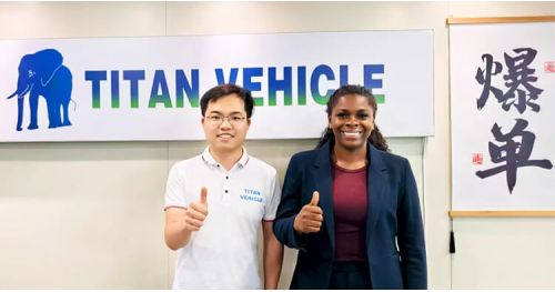Guyana Customer Visits Titan and Purchases 40 Ft Flatbed Trailer