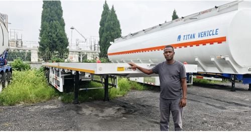 Dar es Salaam Customer Visited TITAN to Buy Flatbed Semi Truck Trailer