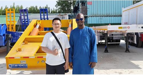 Nigerian Customer Visit TITAN to Buy 3 Axle Removable Gooseneck Trailer