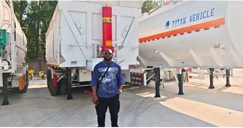Zambian Customers Visited Titan and Bought Dump Semi Trailer
