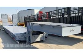 Tri Axle Low Bed Trailer with Hydraulic Ladder will be sent to Philippines