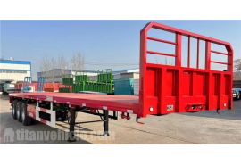 Tri Axle 40 ft Flatbed Semi Trailer with Front Wall is ship to Mozambique