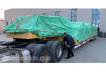 4 Axle 120 Ton Low Bed Trailer Truck Ready Ship to Guinea