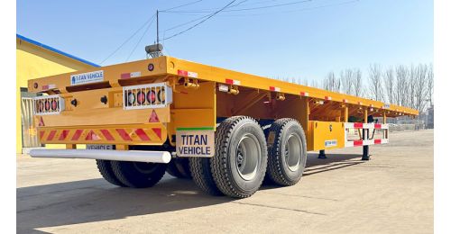 40 Foot 2 Axle Flatbed Trailer Ready to Ship FOB Price 8700 USD