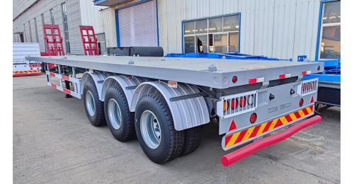 3 Axle Flatbed Trailer On Sale Discount FOB Price 8400 USD