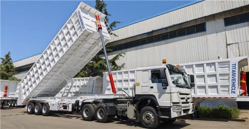 3 Axle 35CBM End Dump Trailer FOB Price: 21500 USD