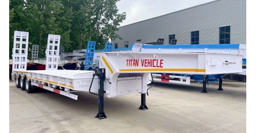 Factory Stock 3 Axle 80 Ton Lowbed Semi Trailer FOB Price 17500 USD