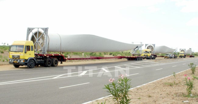 Extendable Telescopic Blade Semi Trailer for Windmill Turbine Blade Transportation