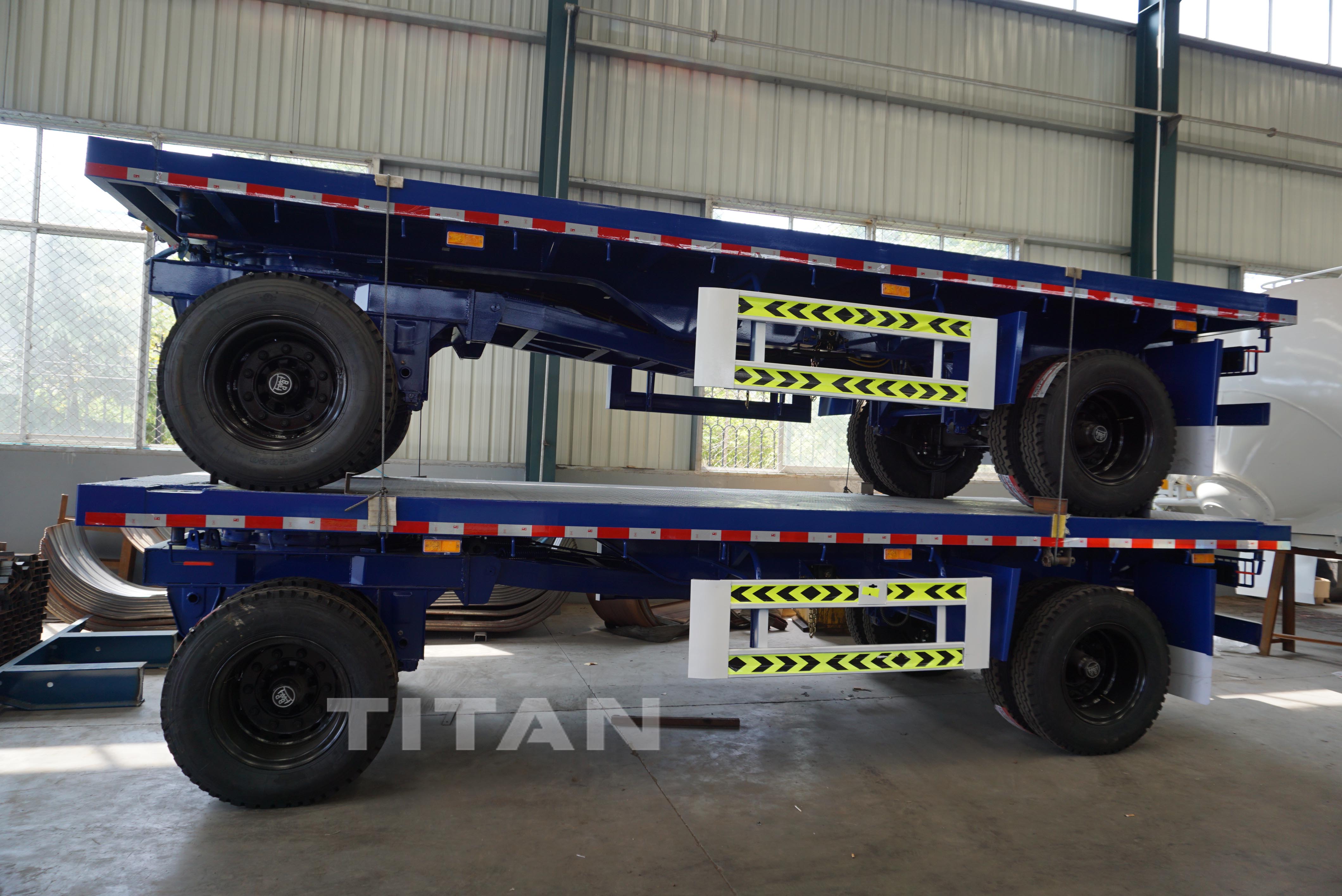 20ft flatbed drawbar container trailer 2 axle flatbed full trailer ...