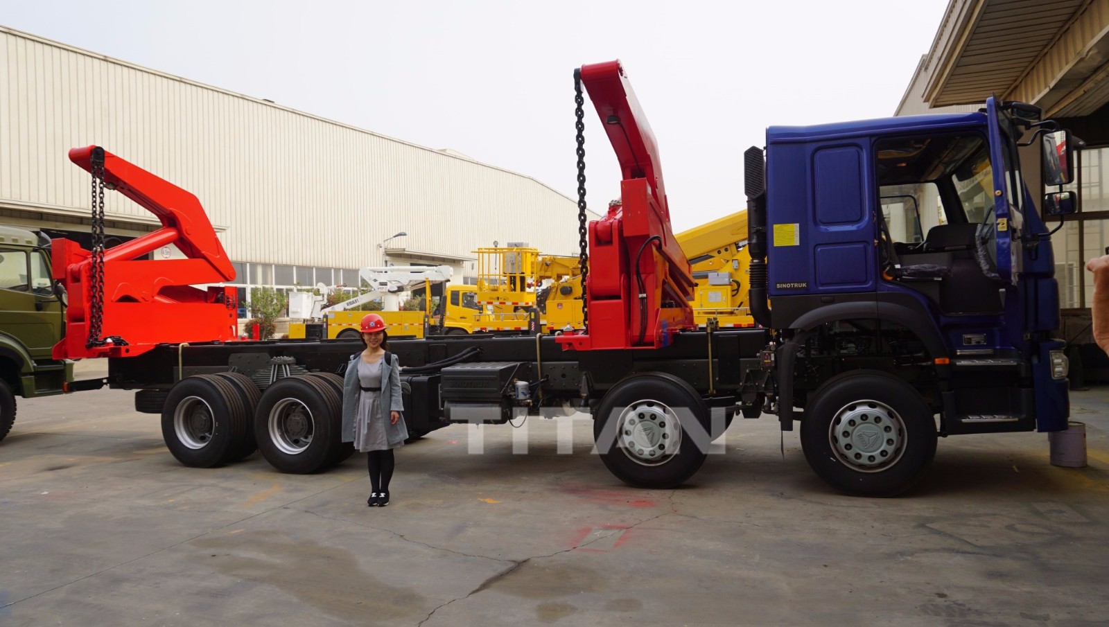 self loading container truck side loader