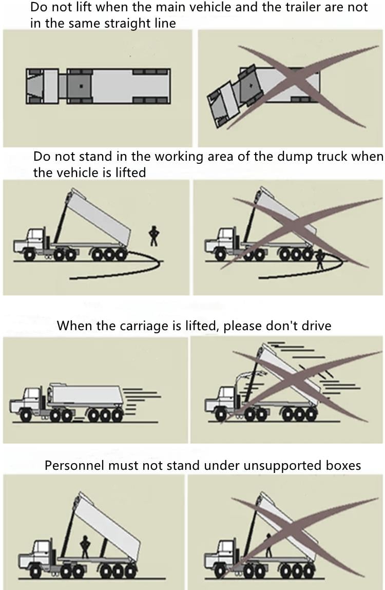 Tipper trailer lifting operation and precautions