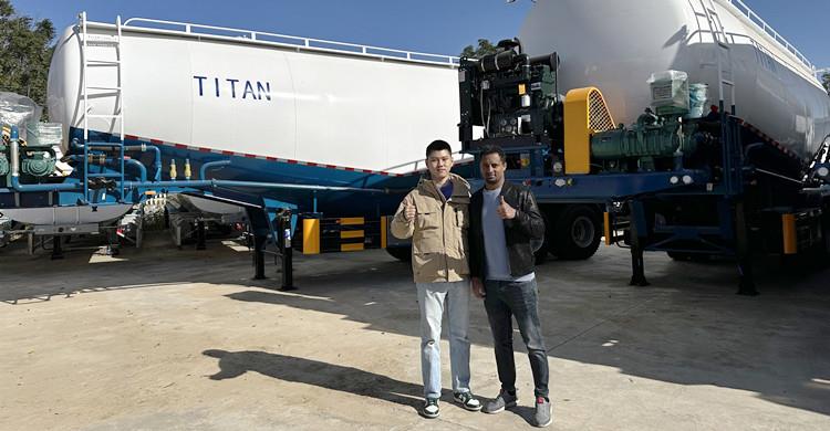 TITAN Tri Axle Cement Tanker Trailers for Sale in Ethiopia