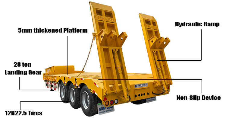 3 Axle Hydraulic Lowbed Trailer for Sale in Ghana