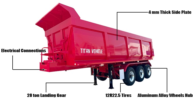 3 Axle Semi Dump Trailer for Sale in Guyana