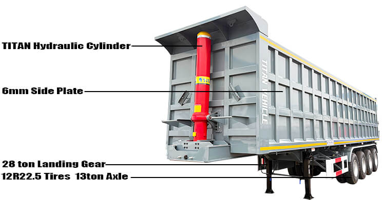 4 Axle End Dump Semi Trailer for Sale in Jamaica