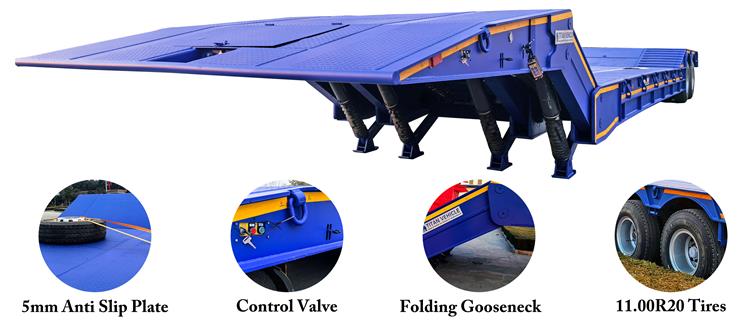 120 Ton Hydraulic Folding Gooseneck Trailer for Sale In Jamaica