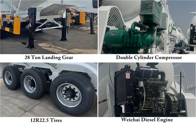3 Axle Dry Bulk Cement Tanker Trailer for Sale In 