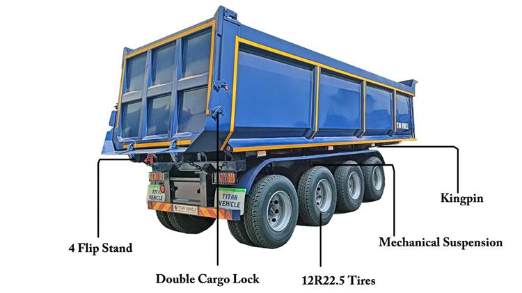 4 Axle Dump Semi Trailer for Sale In Senegal