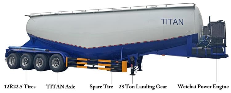 4 Axle 50 CBM Cement Tanker Trailer for Sale In Sierra Leone