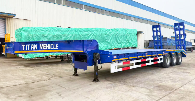 3 Axle 80 Ton Lowbed Truck Trailer for Sale in Tanzania