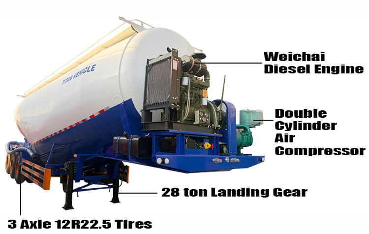 3 Axle Bulk Cement Tanker Trailer for Sale in Nigeria